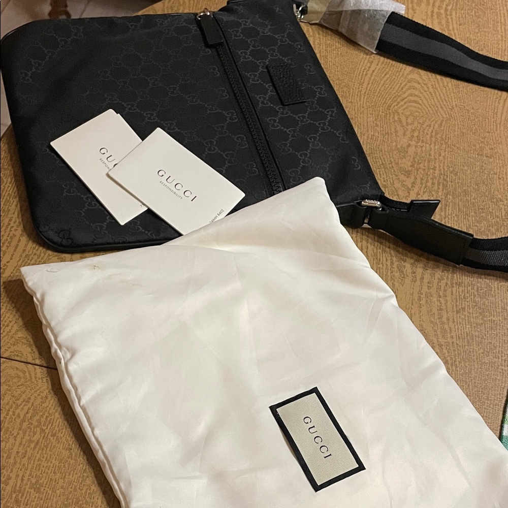 Gucci Black Monogram Crossbody Bag